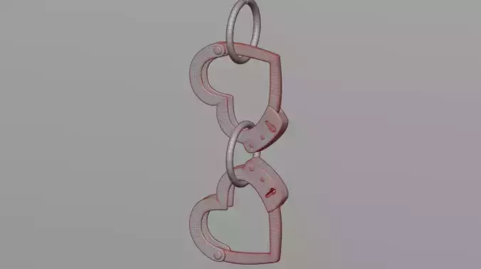 Heart shaped handcuffs earrings