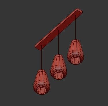 CEILING LIGHT HUDSON DROP SHAPE 3 PENDANTS 3D model_3