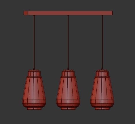 CEILING LIGHT HUDSON DROP SHAPE 3 PENDANTS 3D model_4