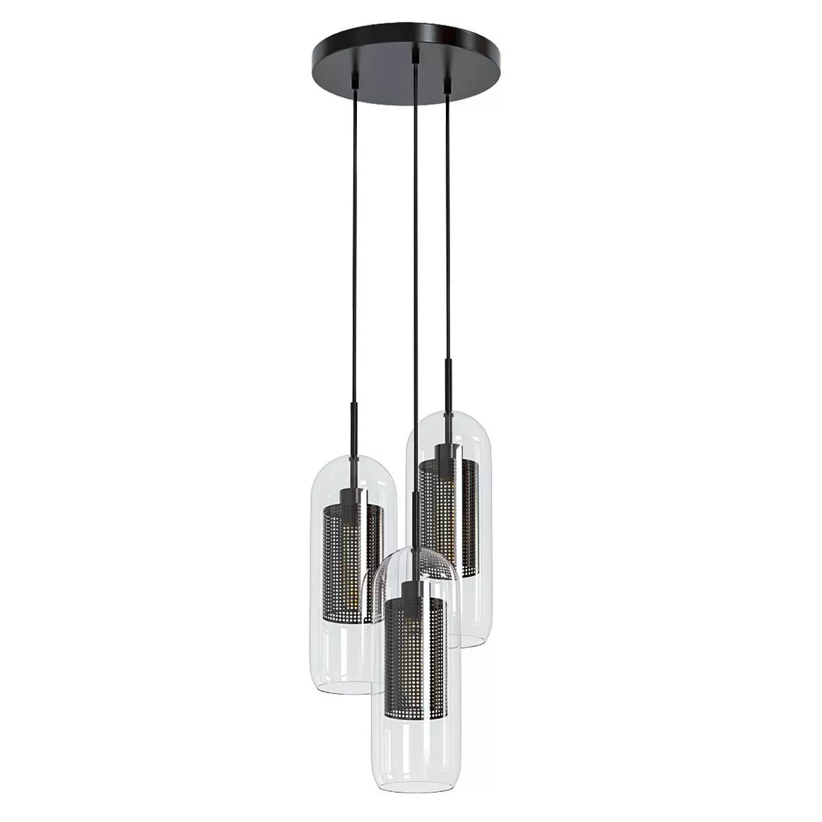 CEILING LIGHT LIAM 3 STEEL AND GLASS 3D model_0