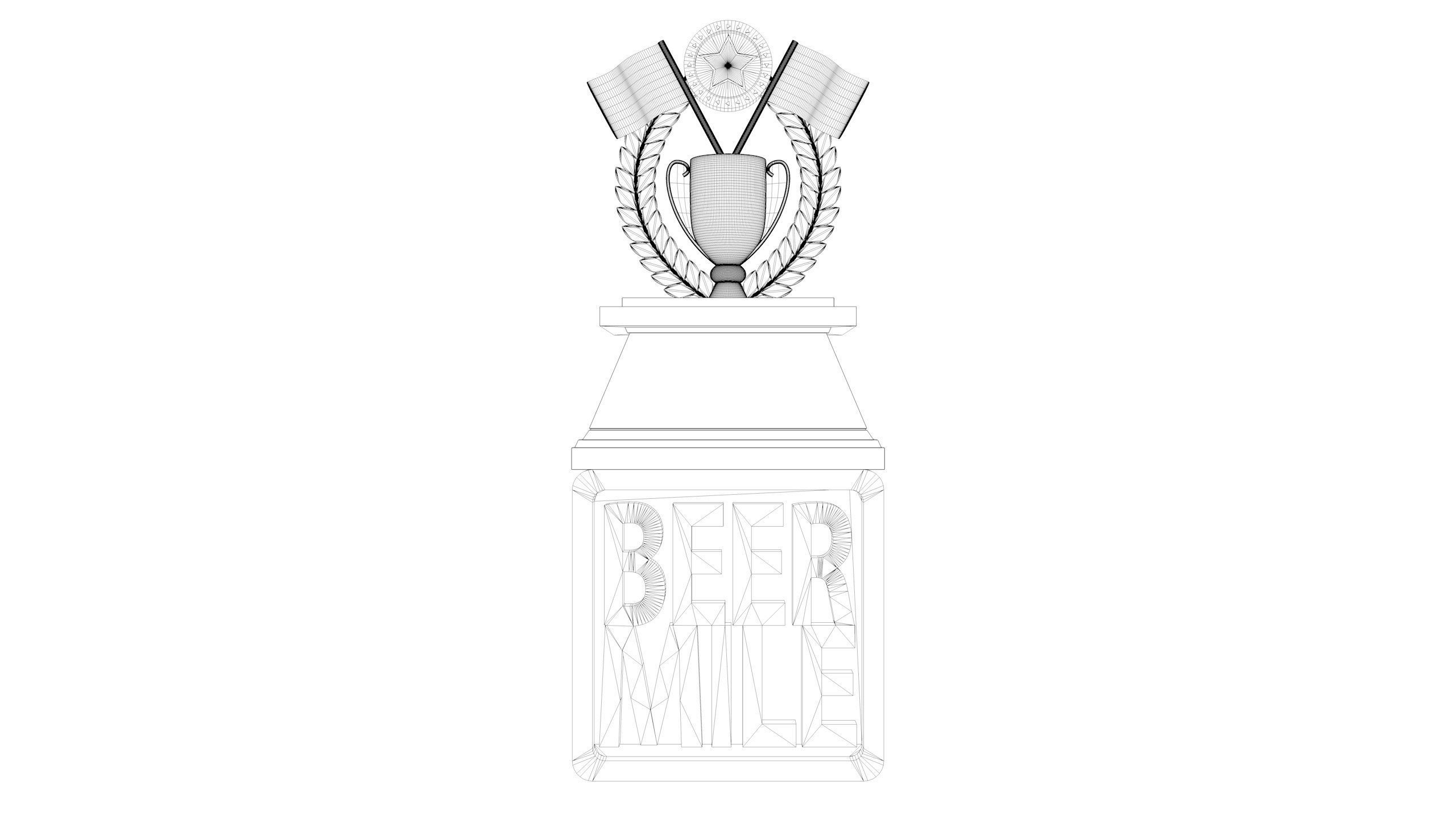 Beer Mile Trophy 3D model_8