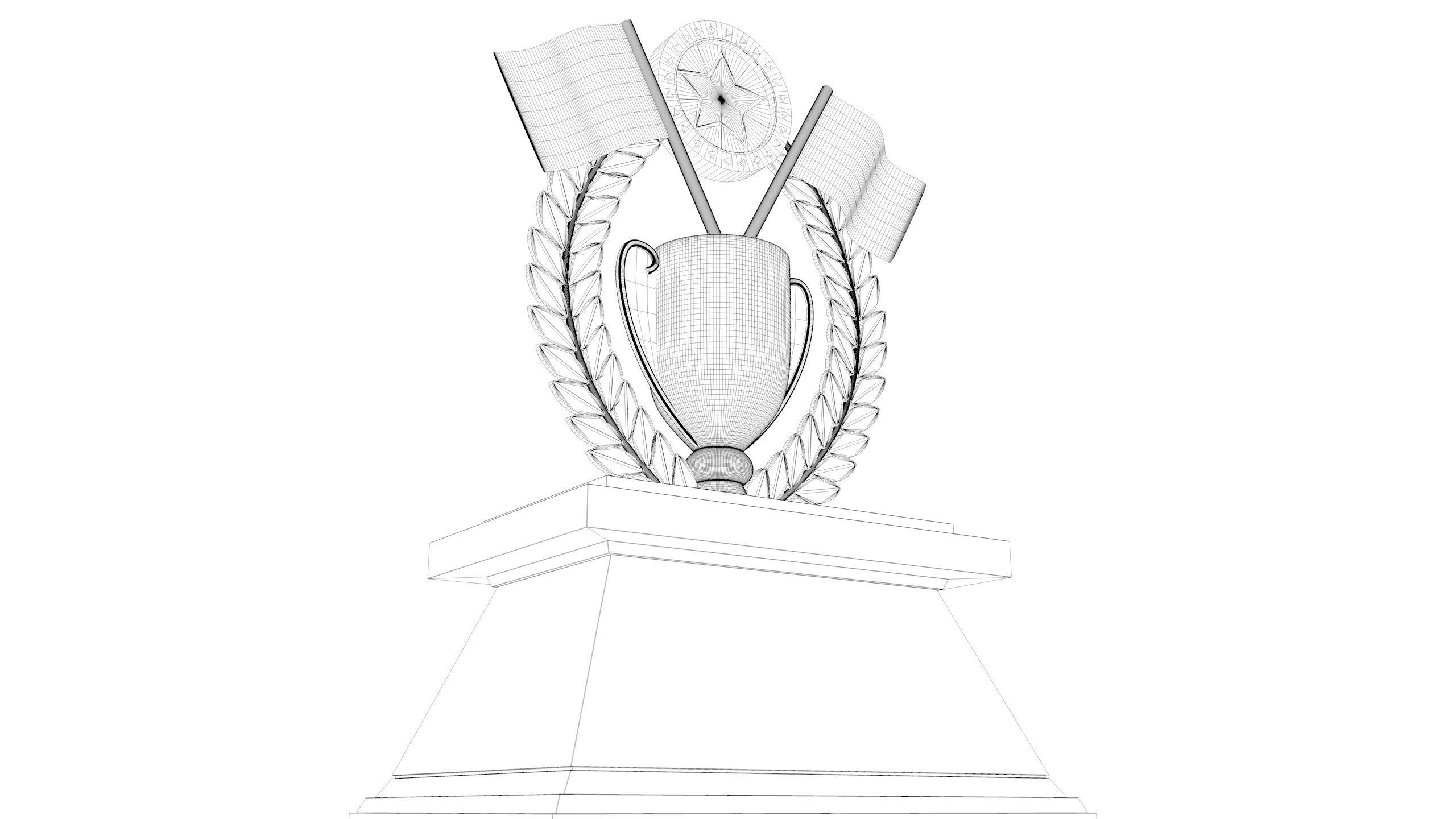 Beer Mile Trophy 3D model_9