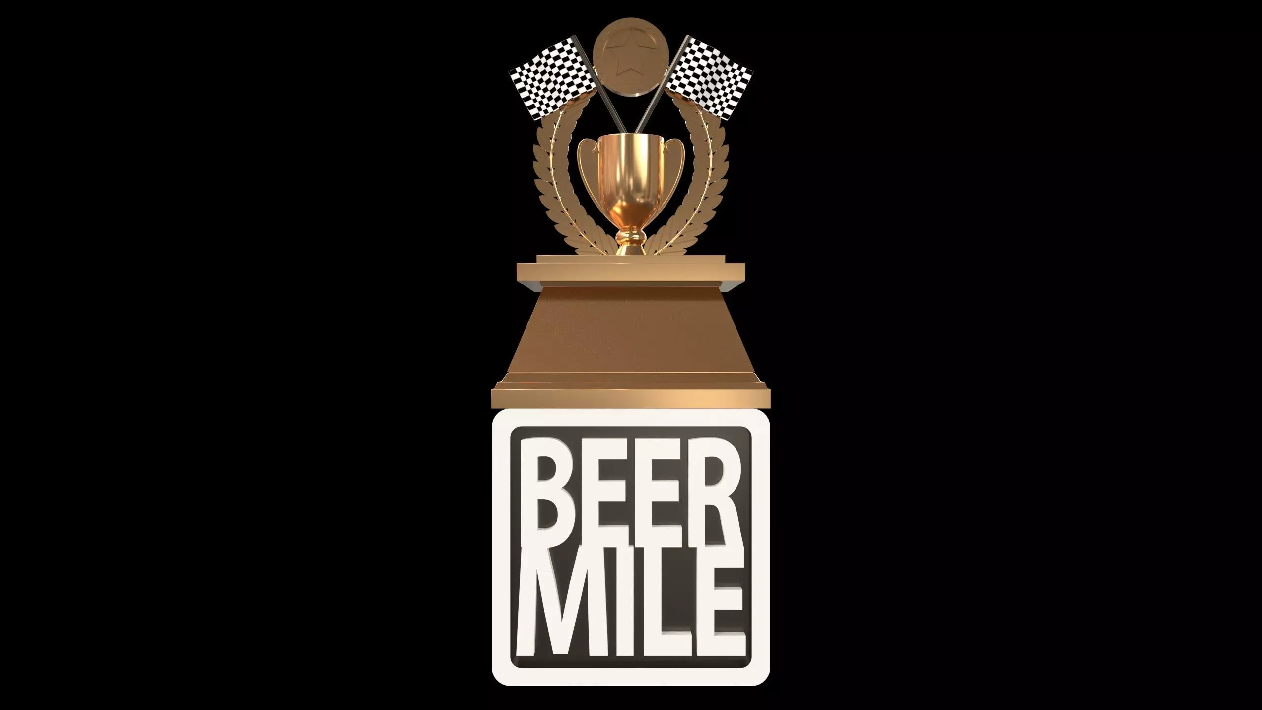 Beer Mile Trophy 3D model_0