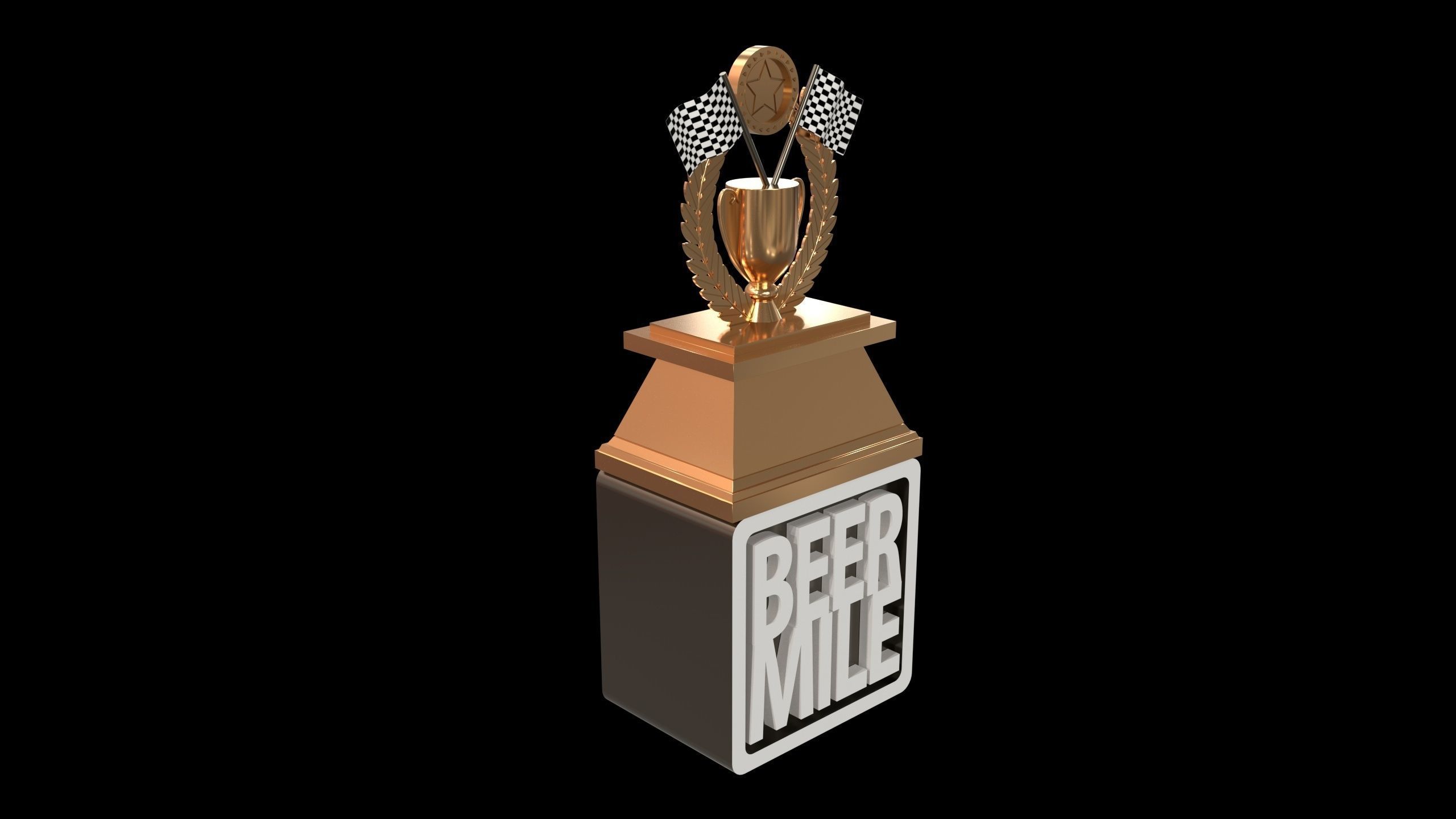Beer Mile Trophy 3D model_1