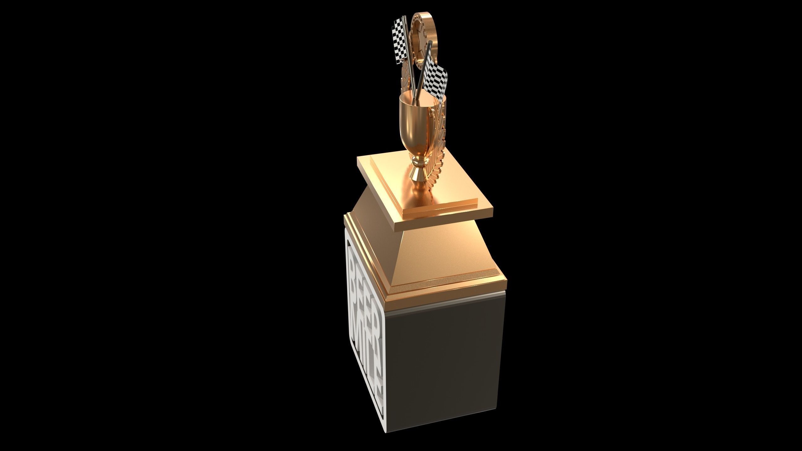 Beer Mile Trophy 3D model_2
