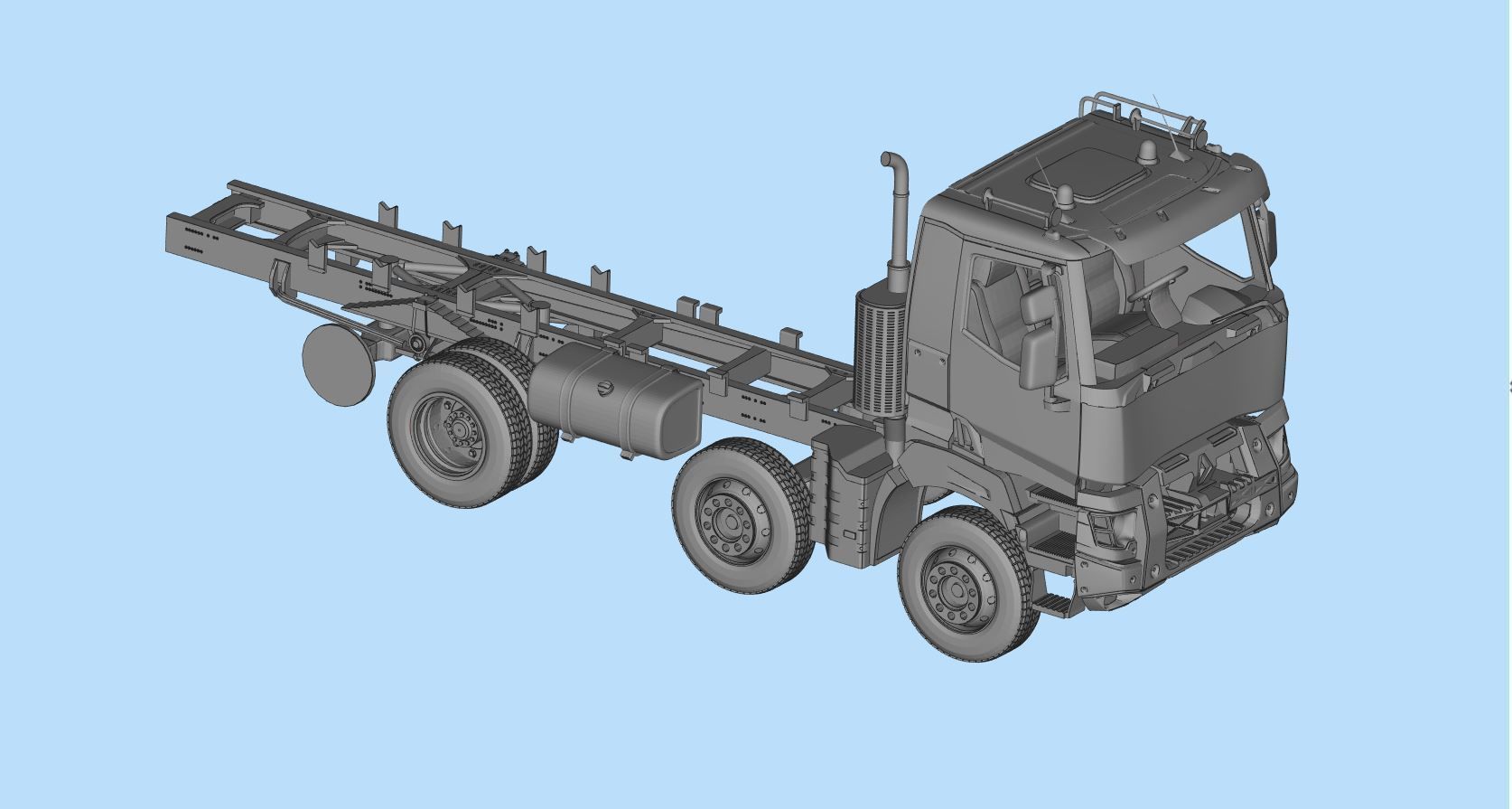 French 3D print Truck Cab  series K 3  RC car body 3D print model_19