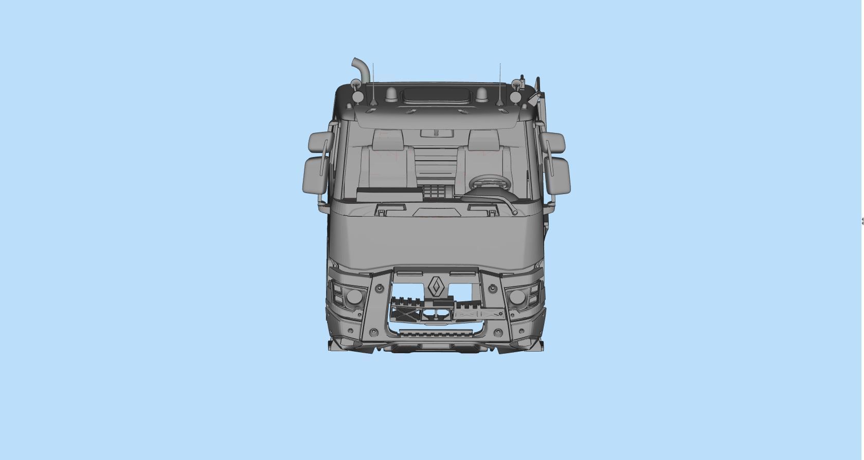 French 3D print Truck Cab  series K 3  RC car body 3D print model_2