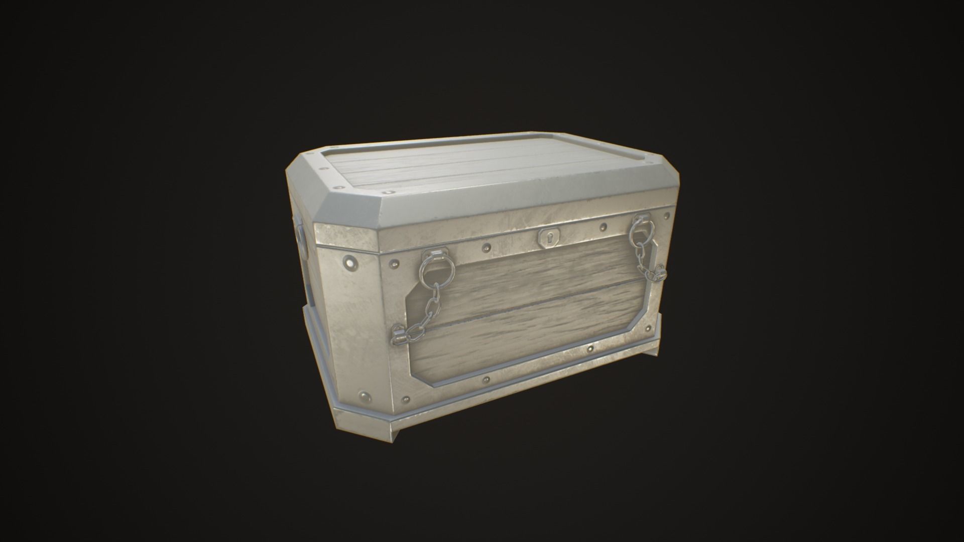Medieval Treasure Chest - Wooden Chest IX Low-poly 3D model_6