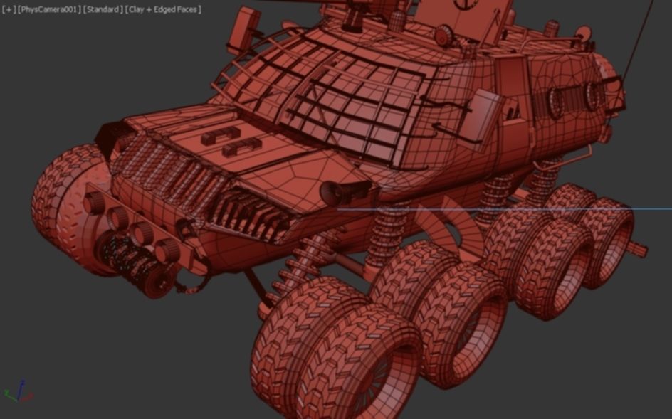 Military semi trailer Low-poly 3D model_7