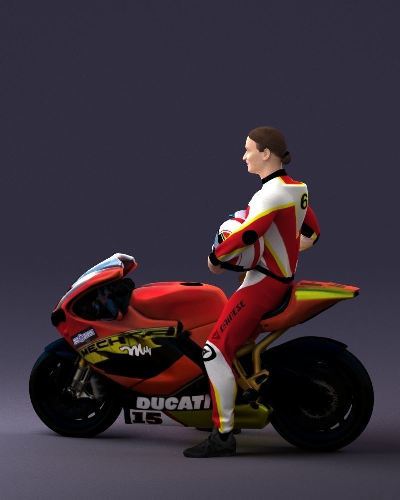 000171 Motorcycle Racer with Bike and Trophy 0809 3dp 3D print model_21
