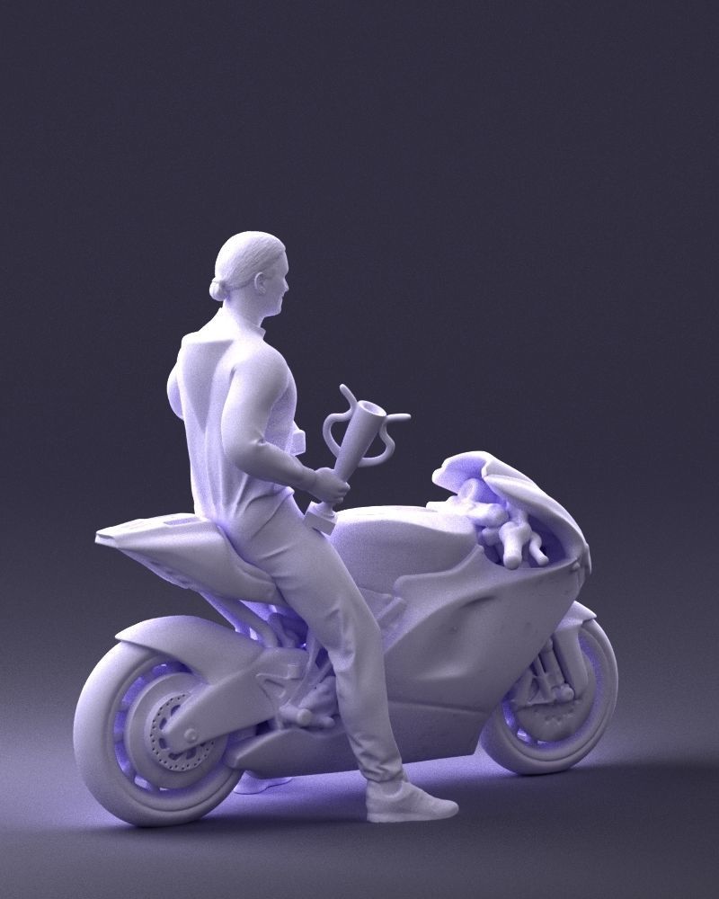 000171 Motorcycle Racer with Bike and Trophy 0809 3dp 3D print model_13