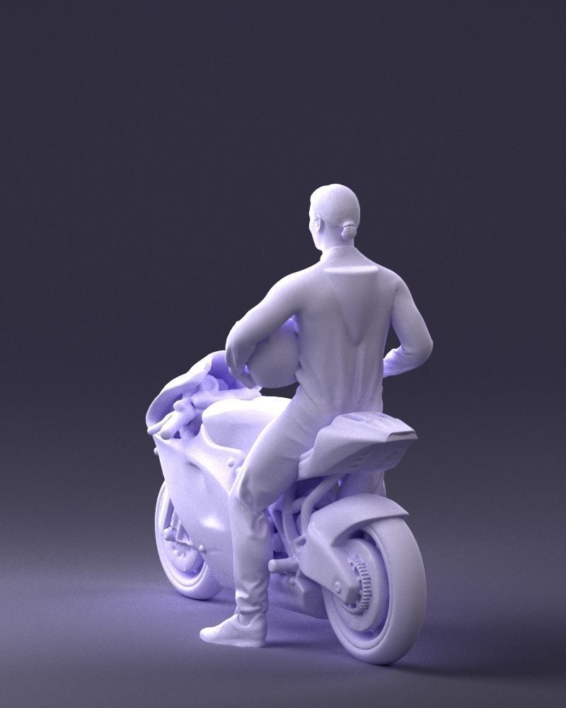 000171 Motorcycle Racer with Bike and Trophy 0809 3dp 3D print model_19