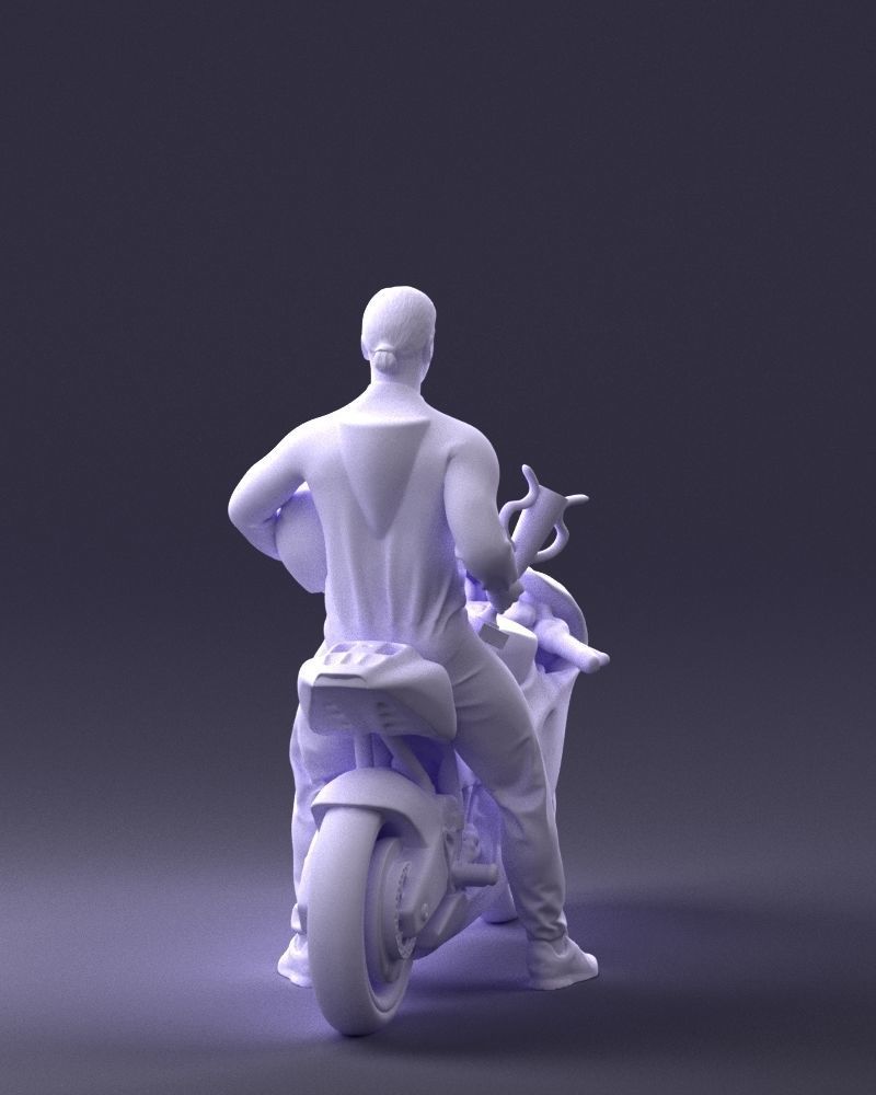 000171 Motorcycle Racer with Bike and Trophy 0809 3dp 3D print model_16