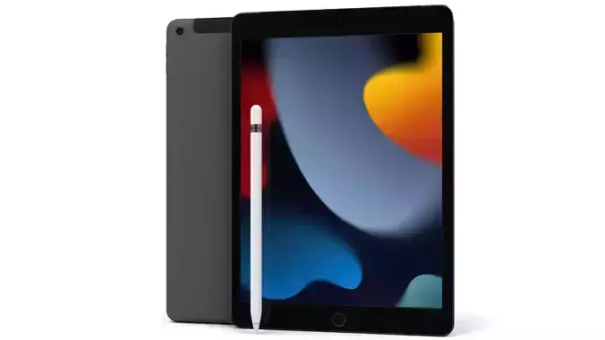 Apple iPad 10-2 2021 Space Gray 3D model