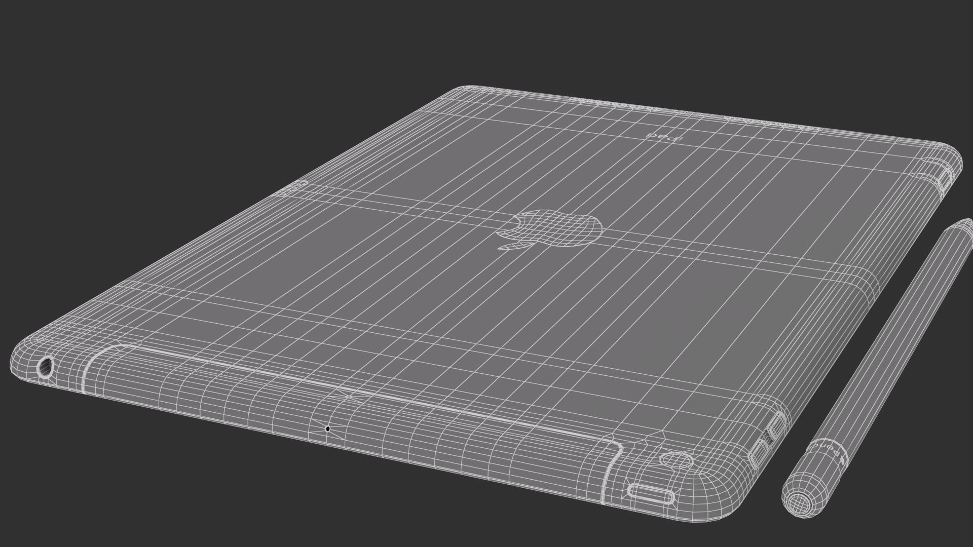 Apple iPad 10-2 2021 Space Gray 3D model_14
