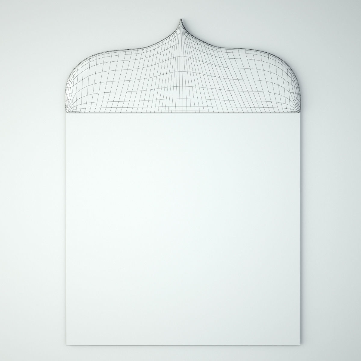 Antique Jaipur Carved Panel Mirror 3D model_2