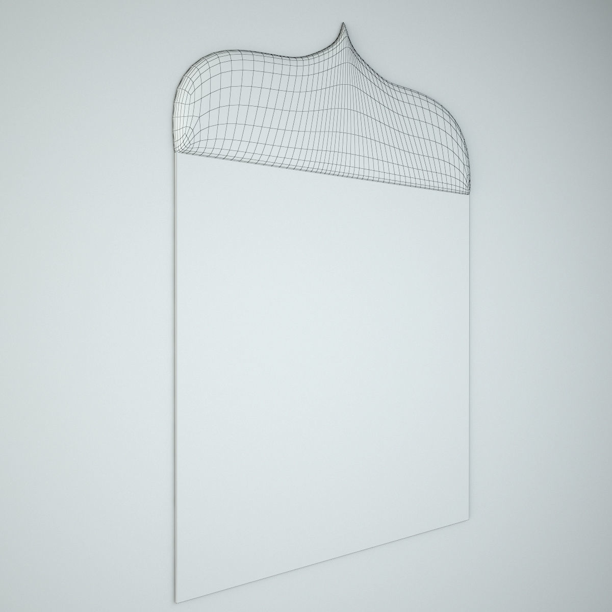 Antique Jaipur Carved Panel Mirror 3D model_4