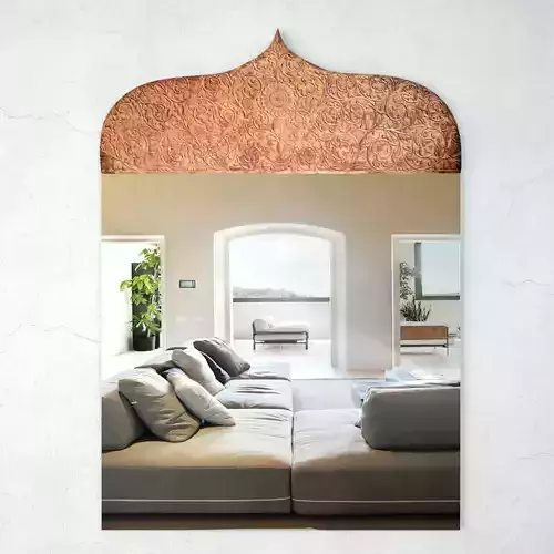 Antique Jaipur Carved Panel Mirror 3D model