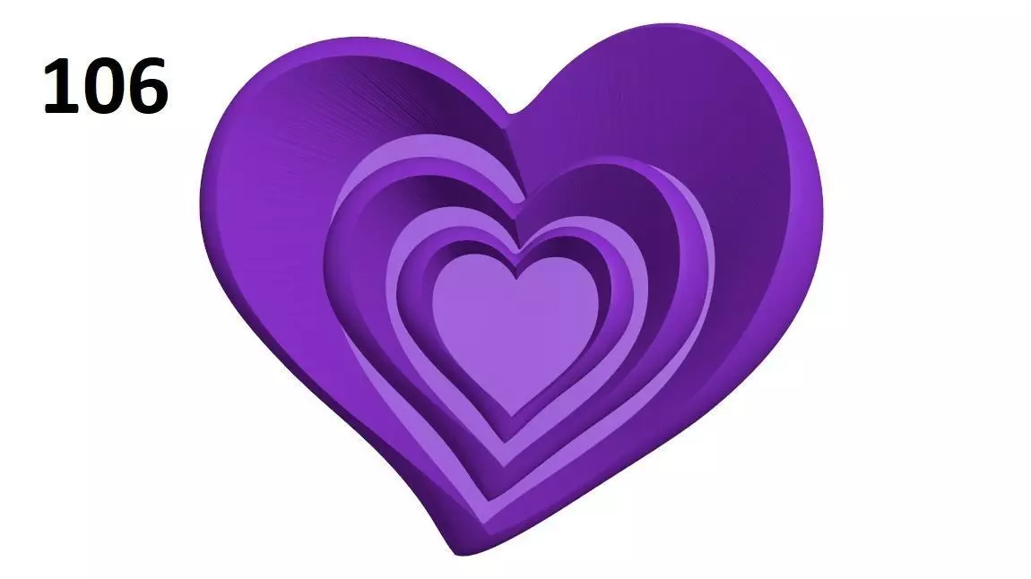 106-Heart heart shaped mold 3D print model