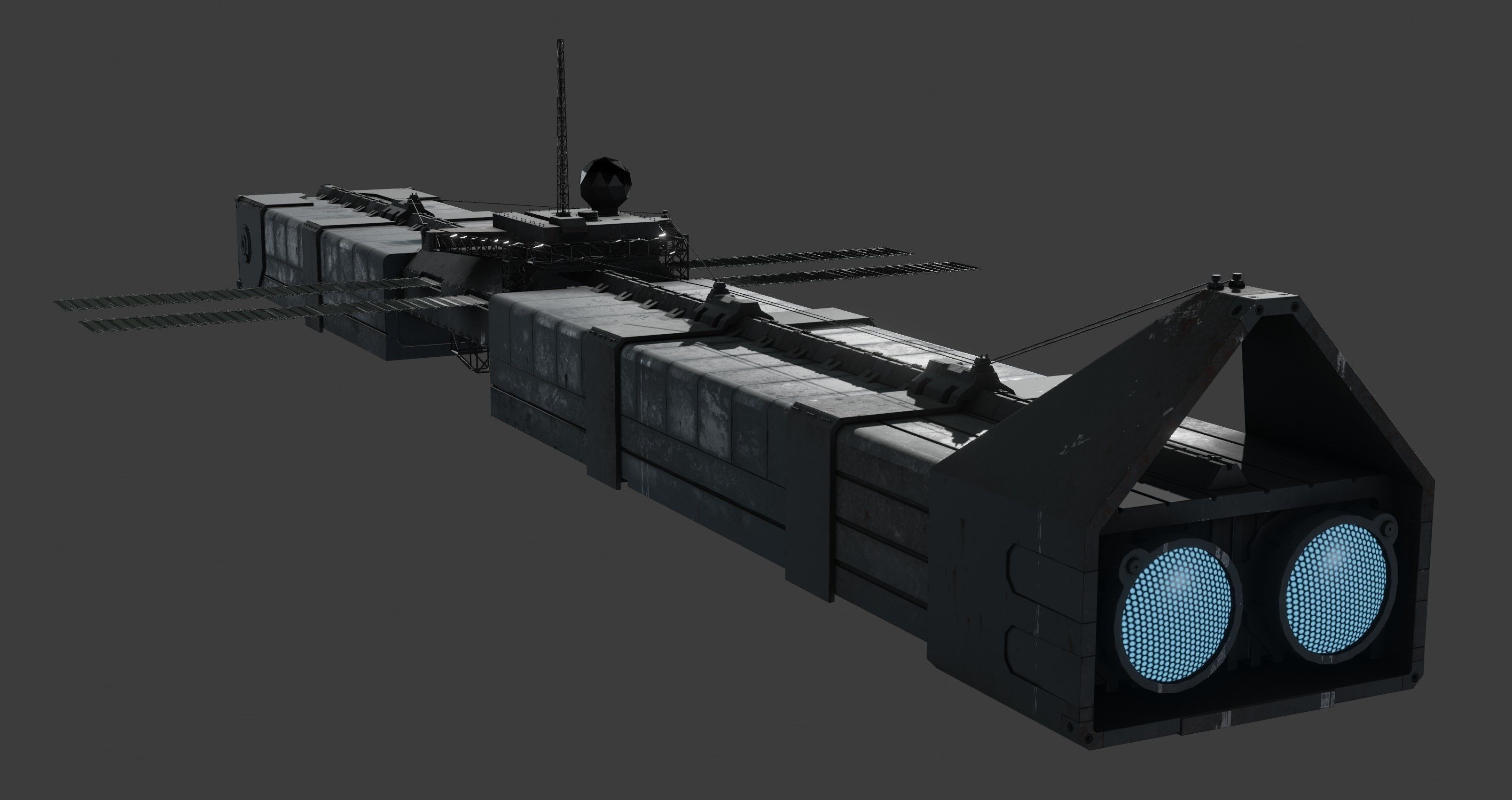 Freighter Spaceship 3D model_1