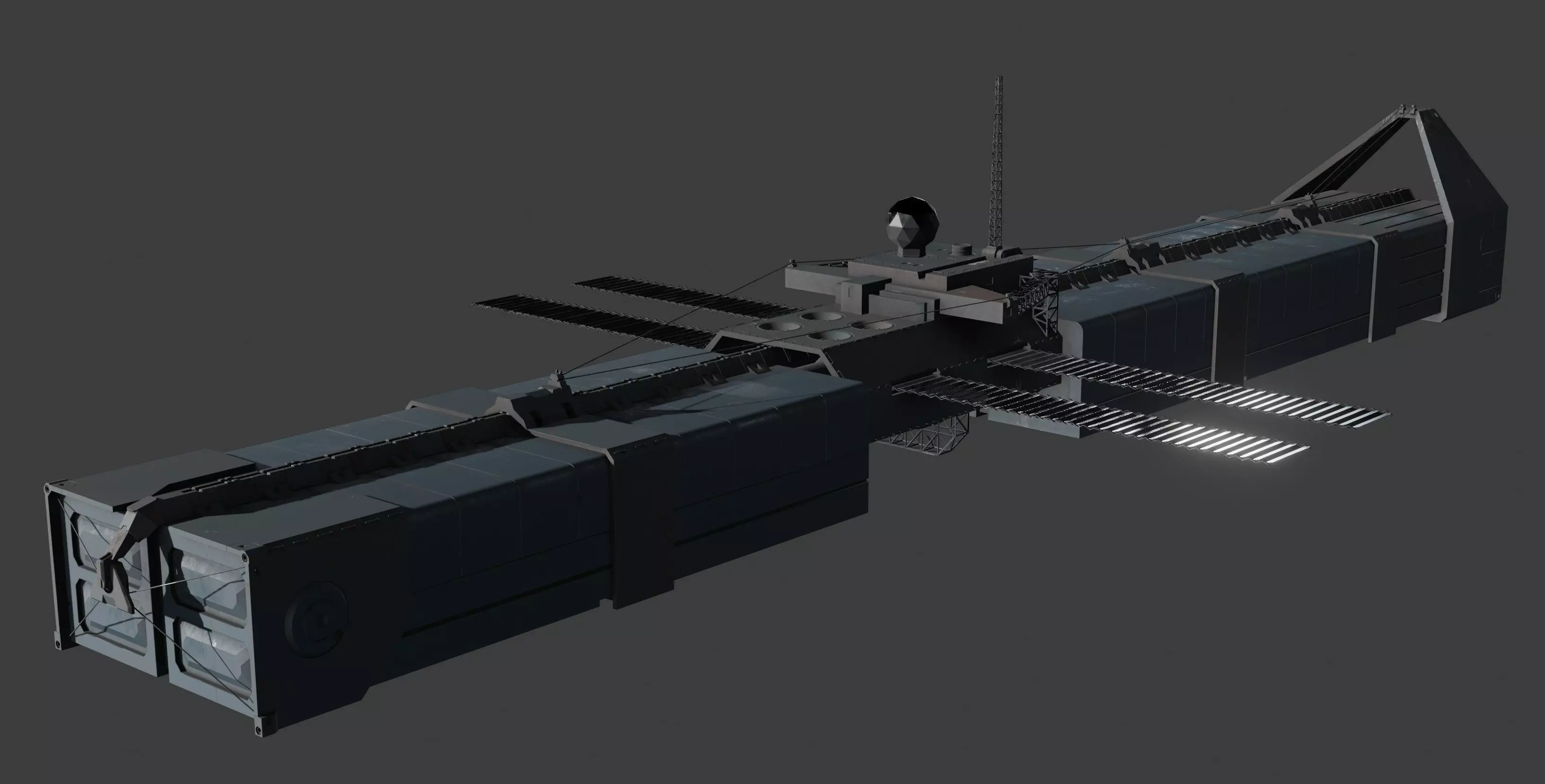 Freighter Spaceship 3D model_0