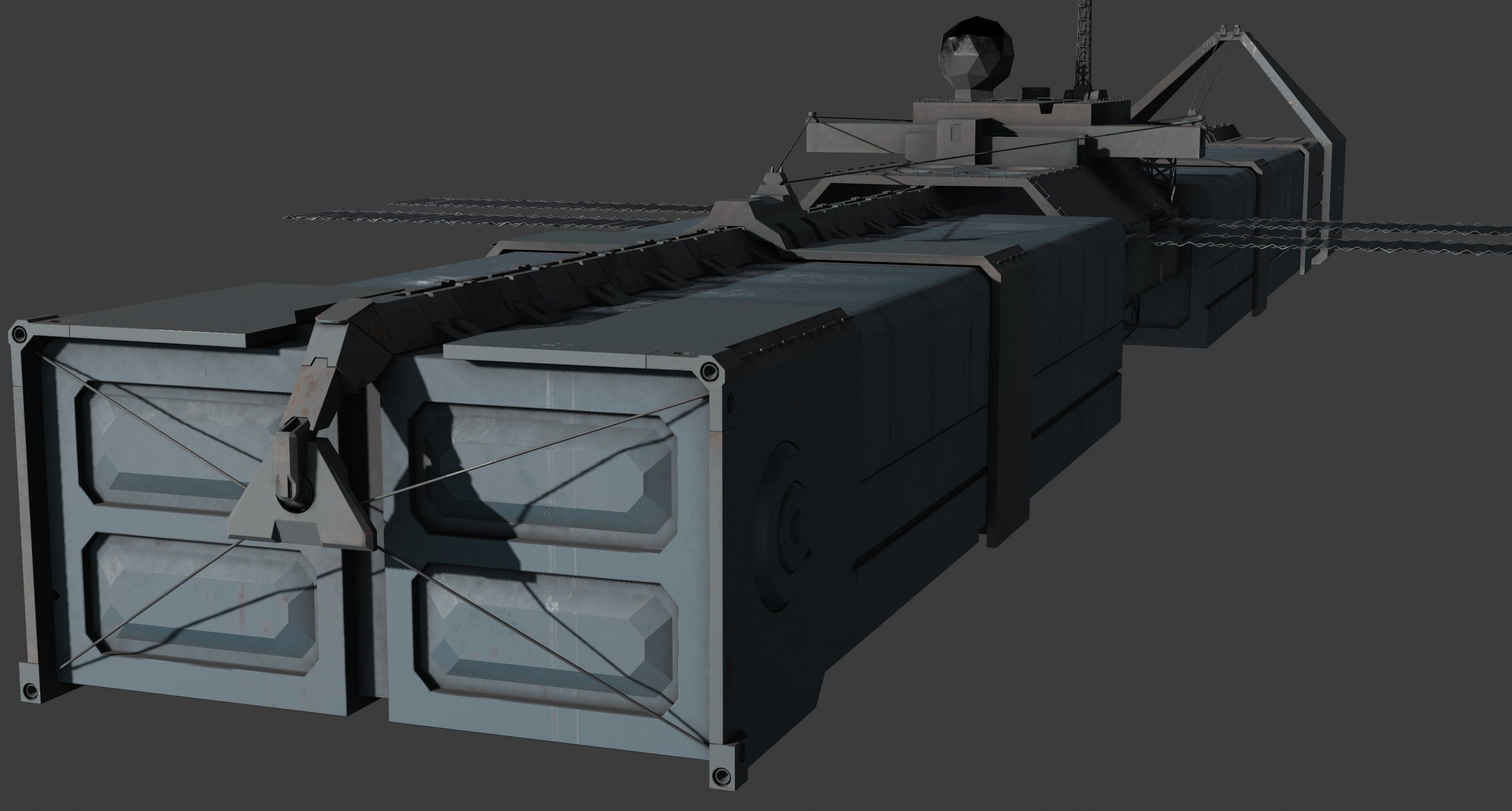 Freighter Spaceship 3D model_3