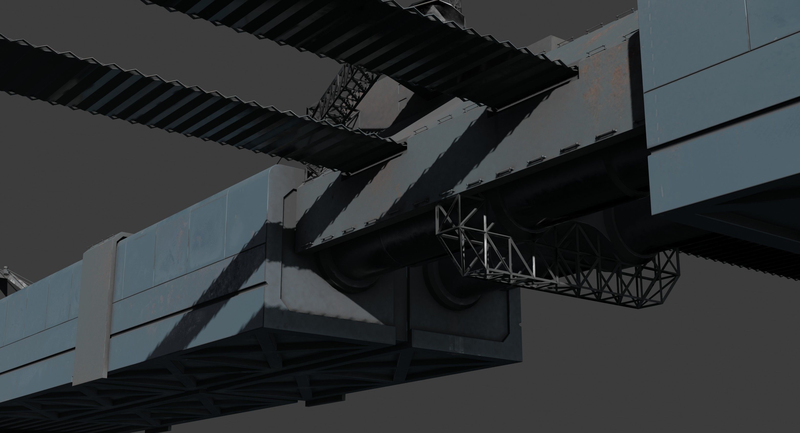 Freighter Spaceship 3D model_4