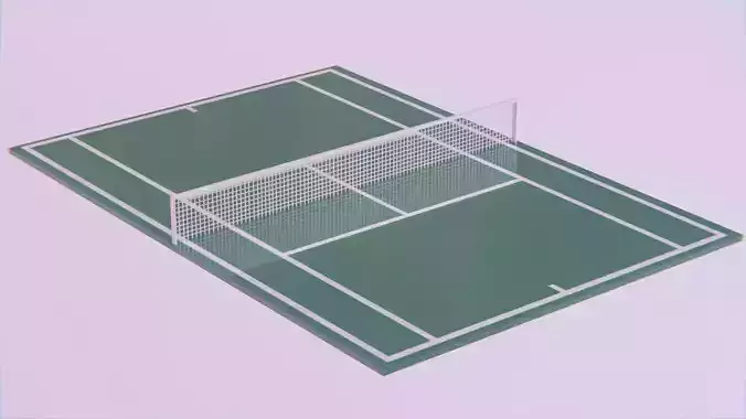 Tennis Court Low-poly 3D model