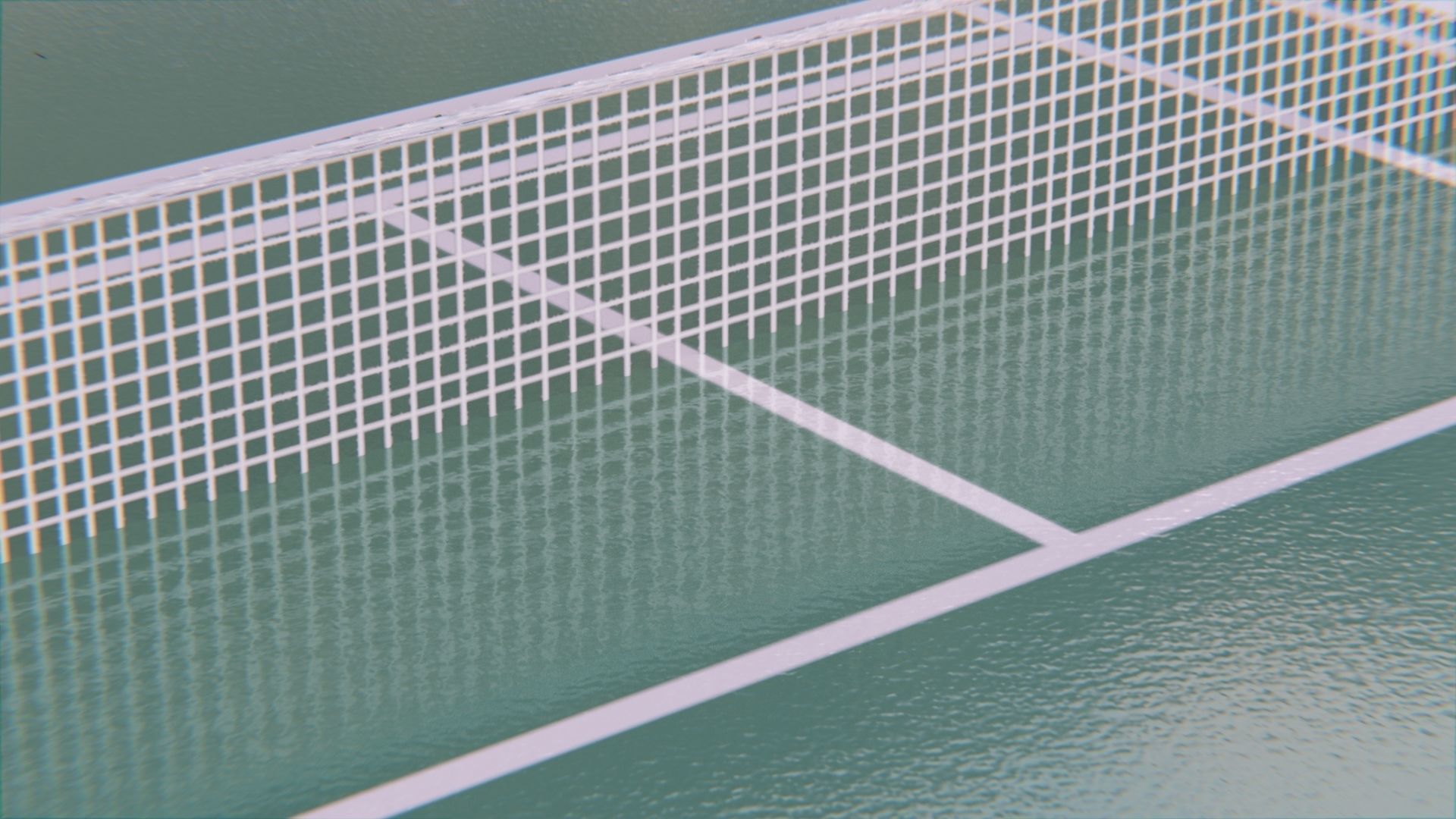 Tennis Court Low-poly 3D model_1