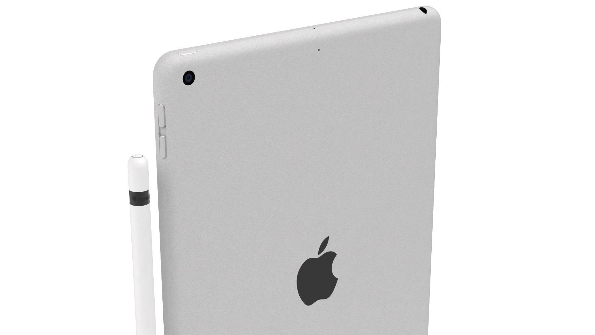 Apple iPad 10-2 2021 Silver With pencil 3D model_3