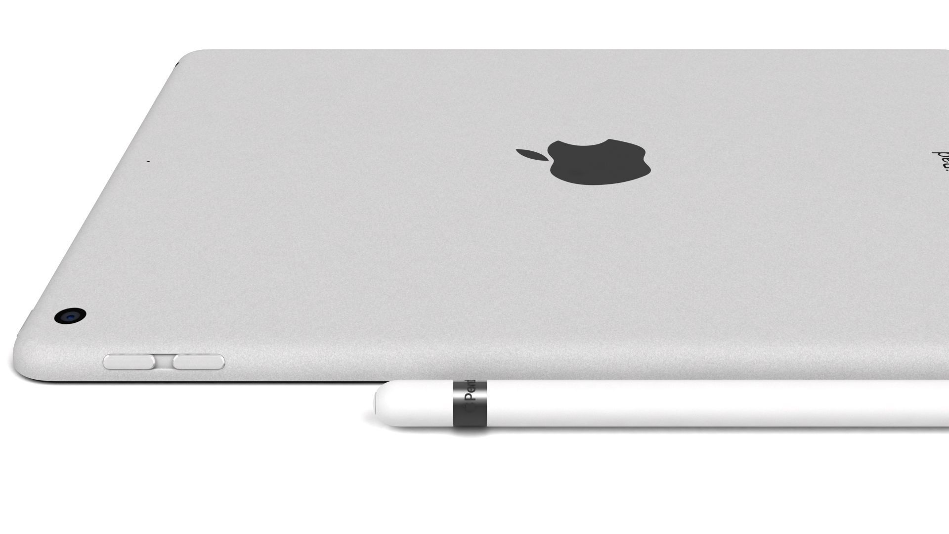 Apple iPad 10-2 2021 Silver With pencil 3D model_8