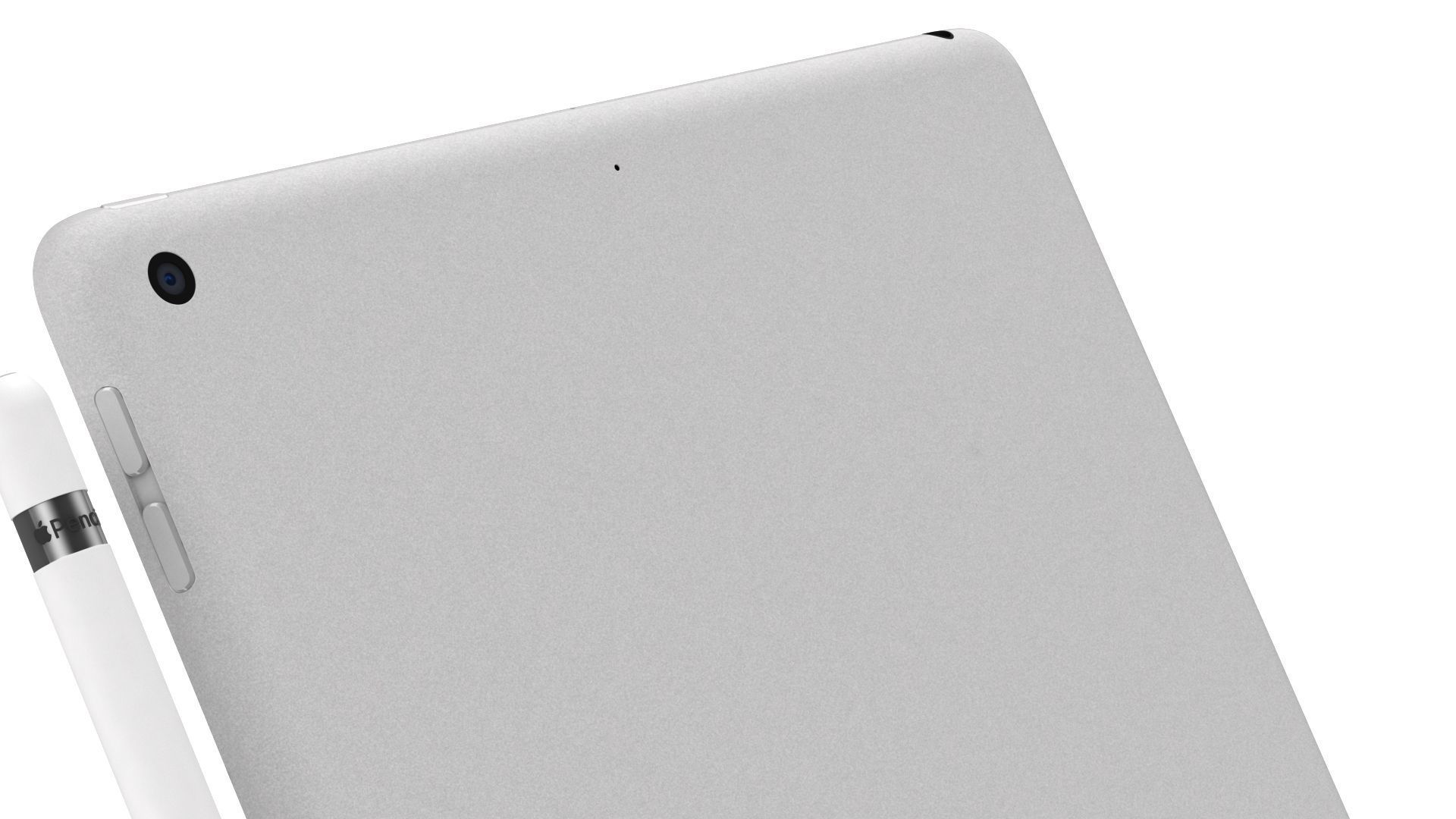 Apple iPad 10-2 2021 Silver With pencil 3D model_4