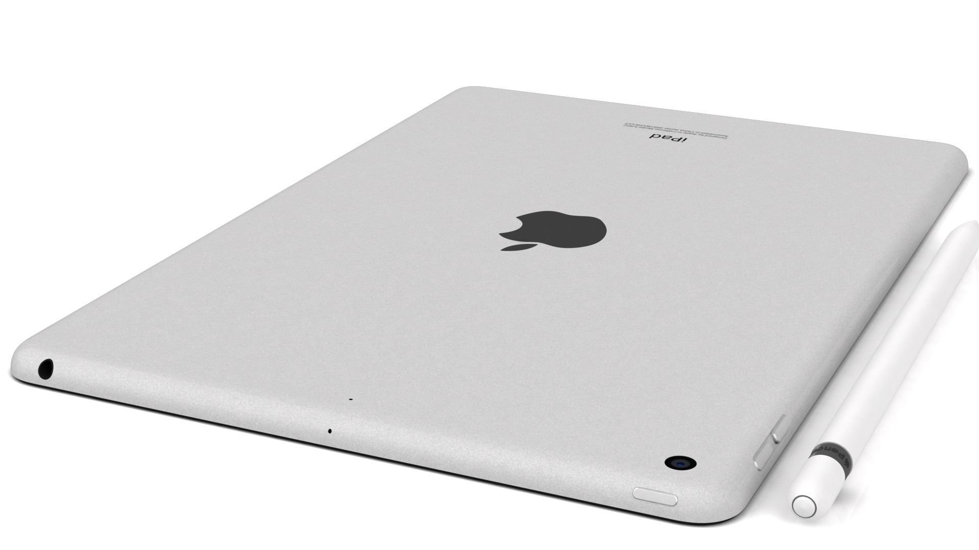 Apple iPad 10-2 2021 Silver With pencil 3D model_5