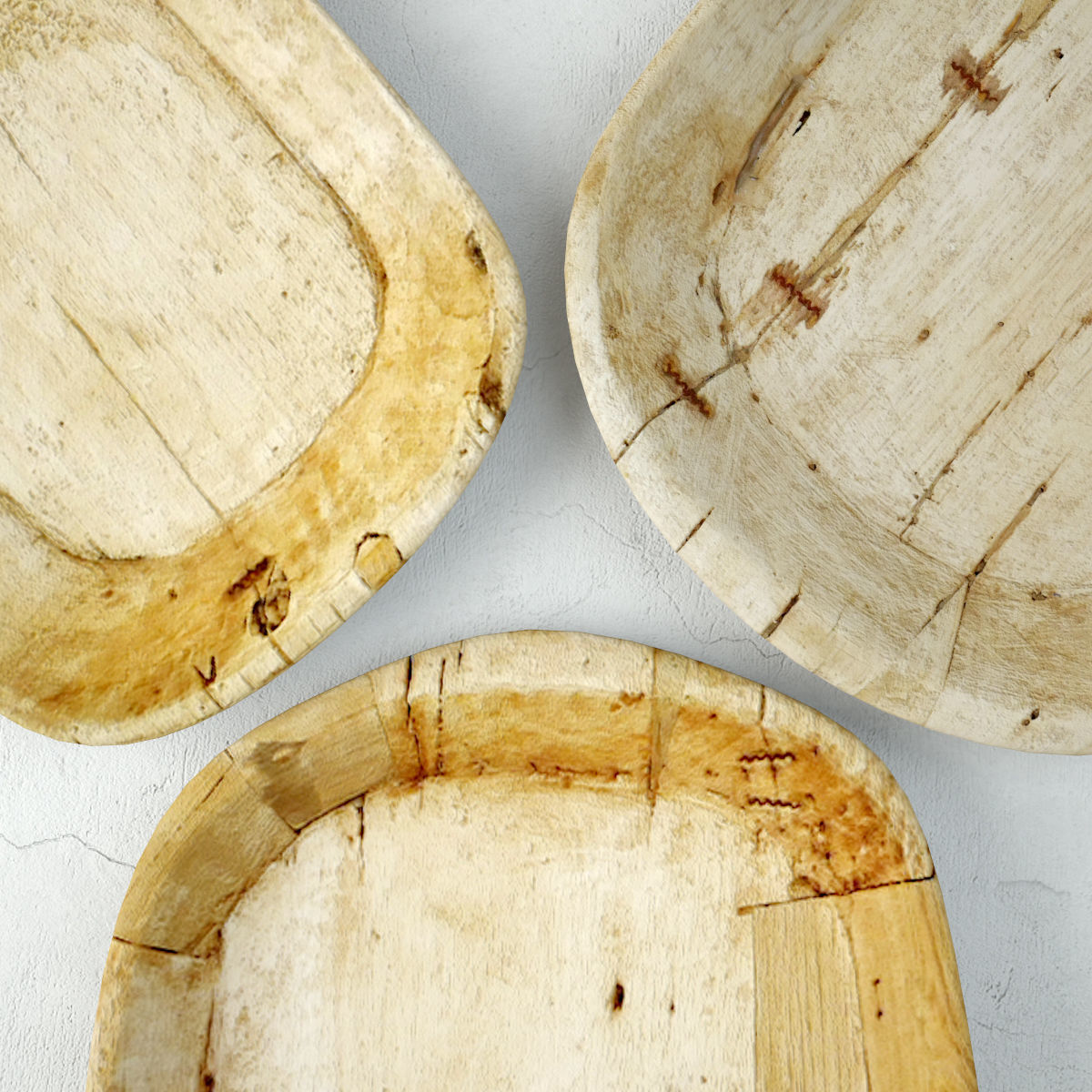 Sun Bleached Wood Trays 3D model_5