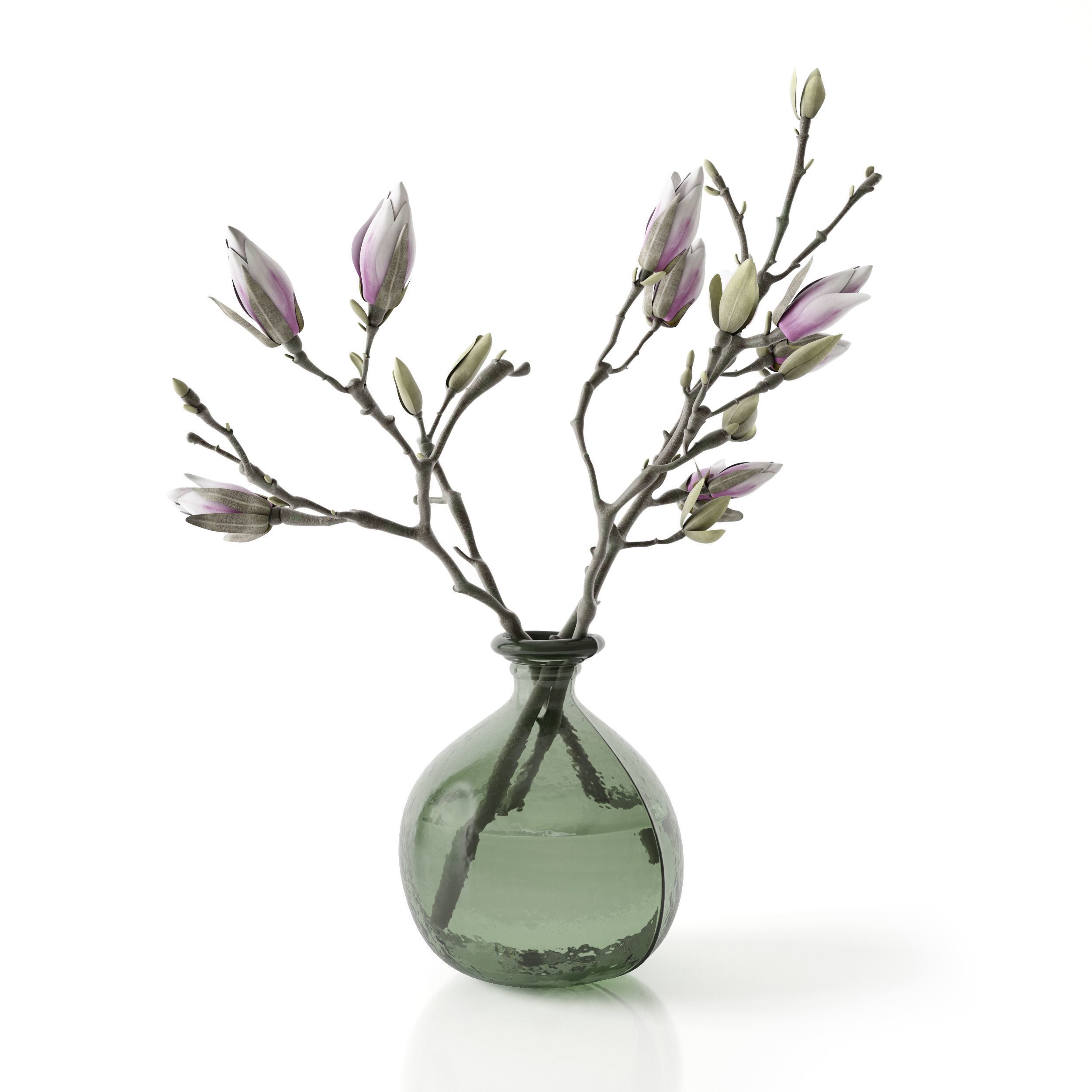 Magnolia in vase 3D model_33