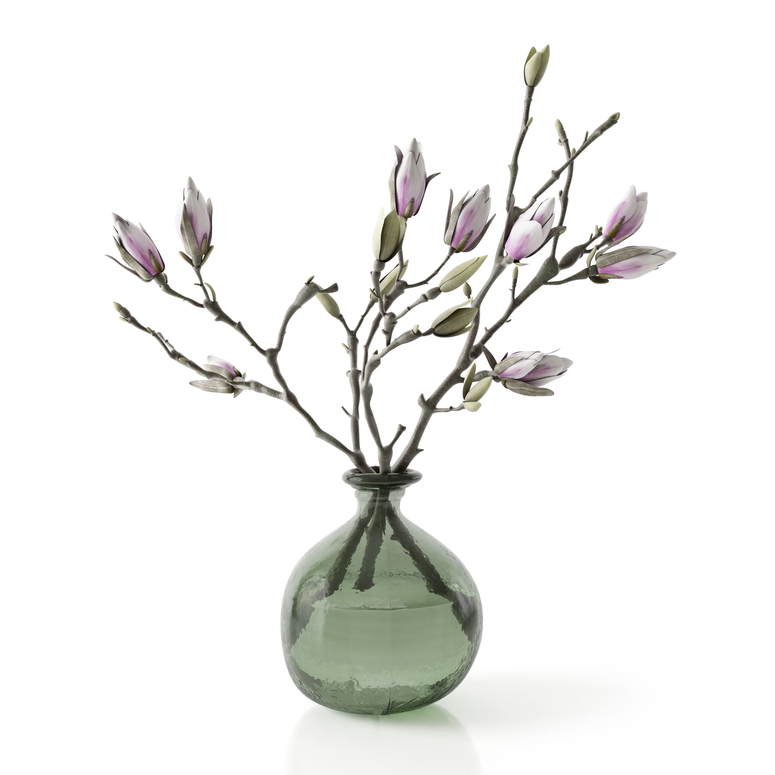 Magnolia in vase 3D model_21