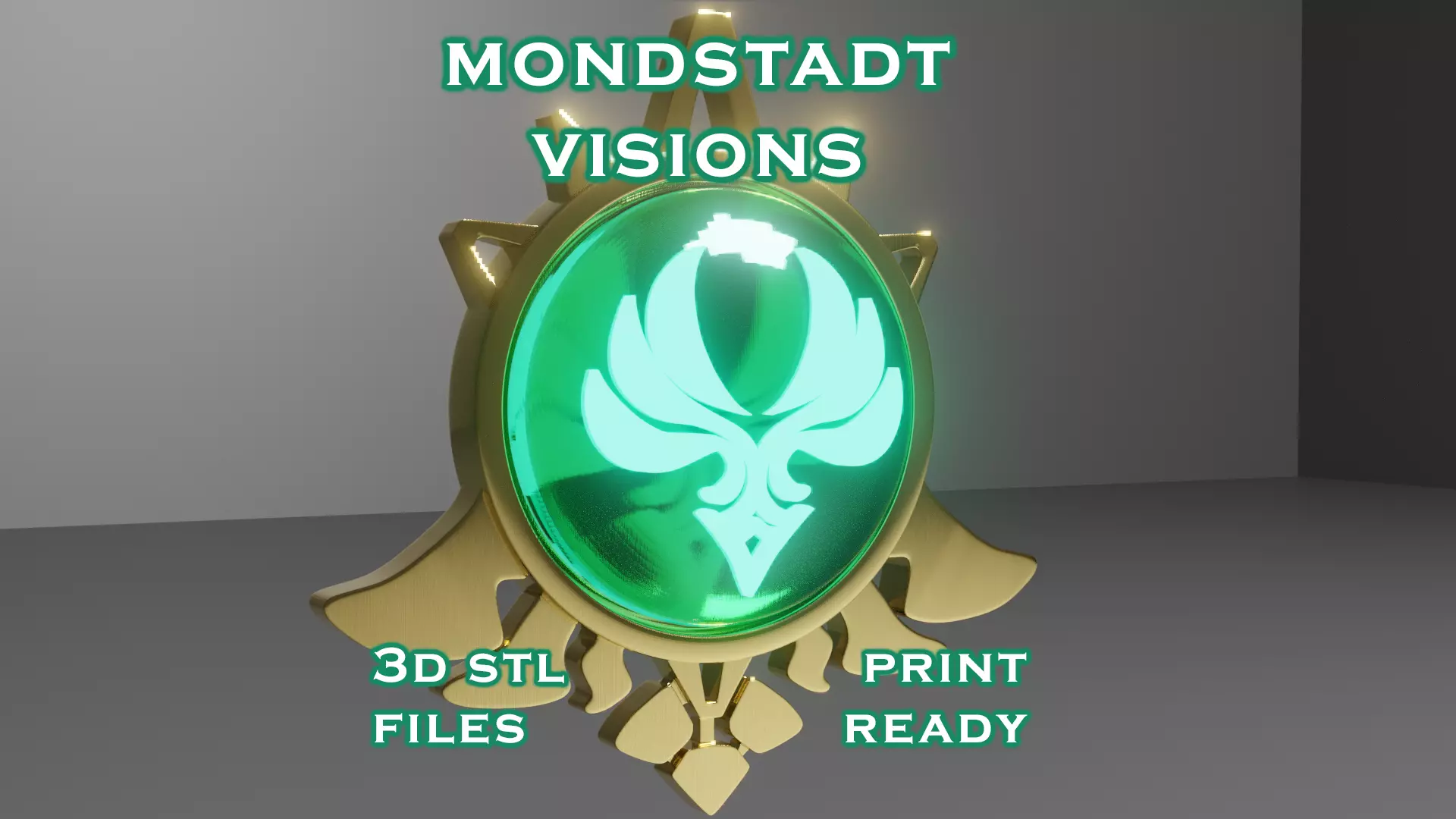 Mondstadt Vision Set - Genshin Impact - Vision Frame and 7 Stone 3D print model