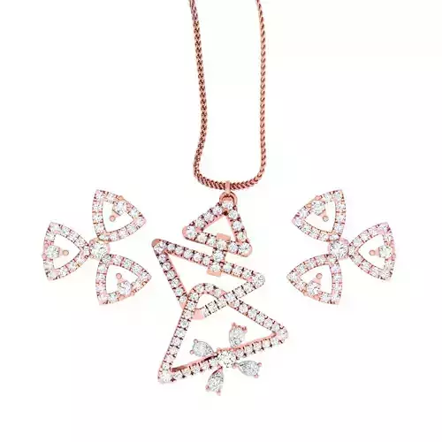 High Jewelry Pendant Earrings set 3dm stl 1-render detail