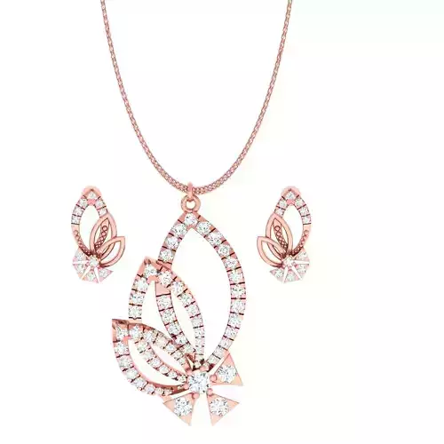 High Jewelry Pendant Earrings set 3dm stl 1-render detail