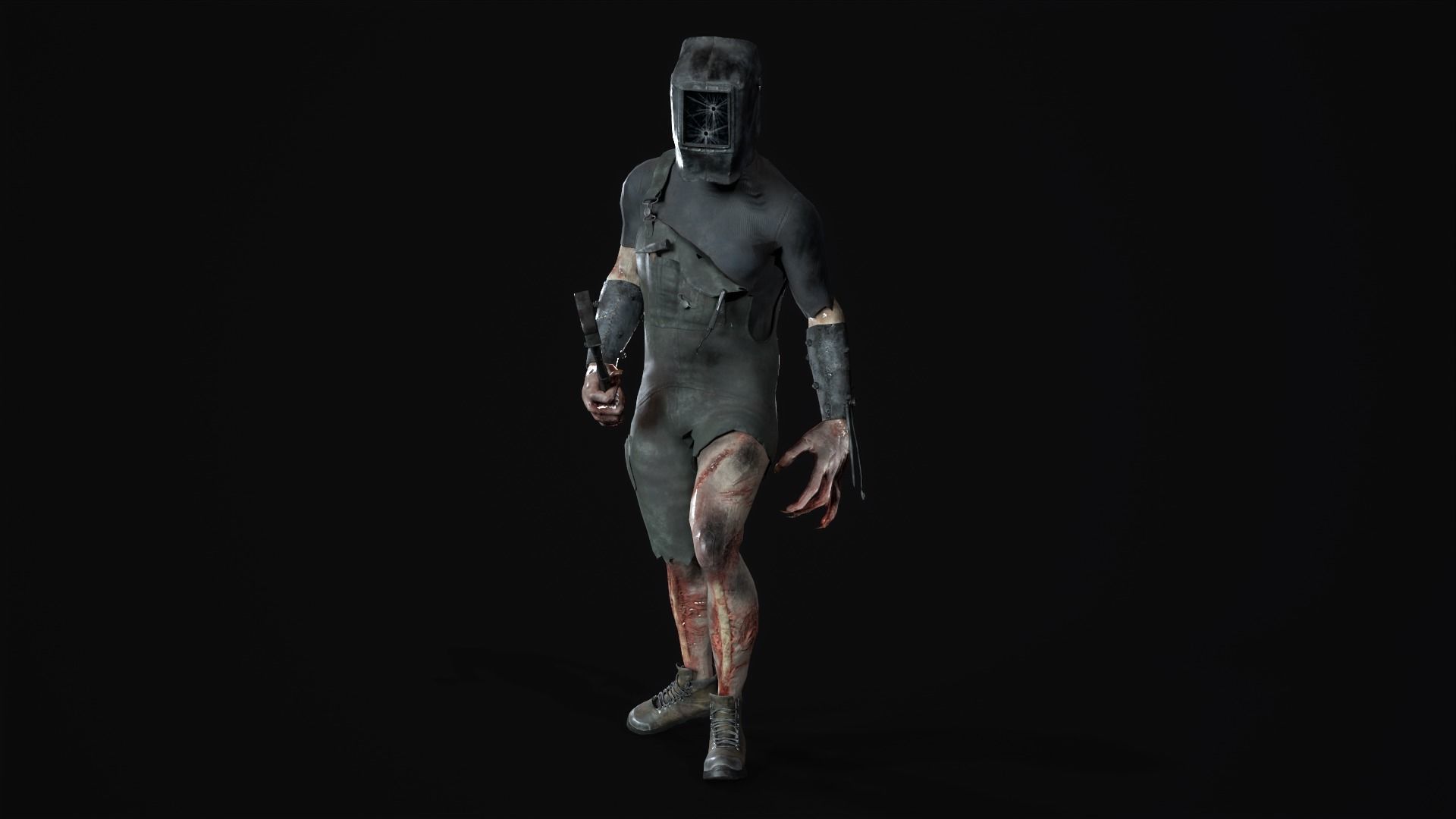 WelderMutant zombie Low-poly 3D model_6