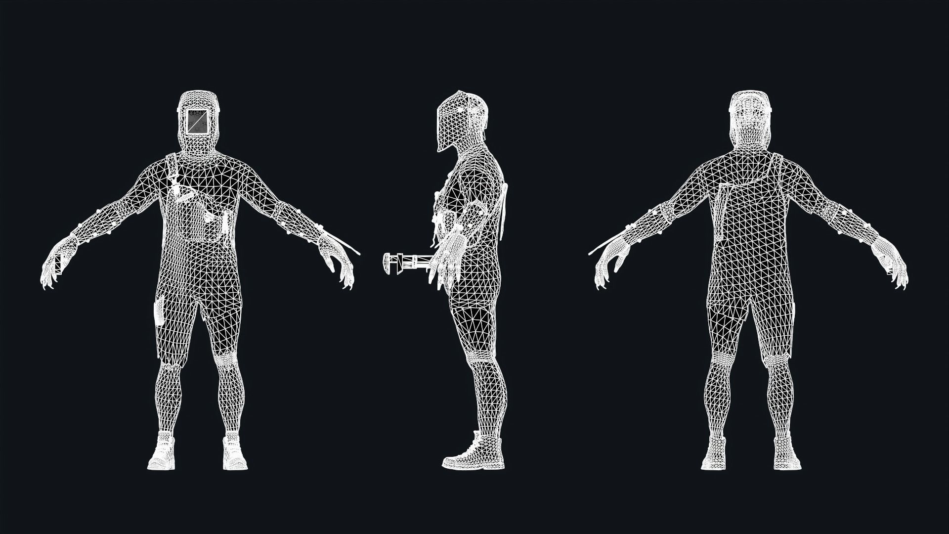 WelderMutant zombie Low-poly 3D model_4