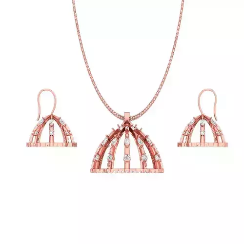 High Jewelry Pendant Earrings set 3dm stl 1-render detail
