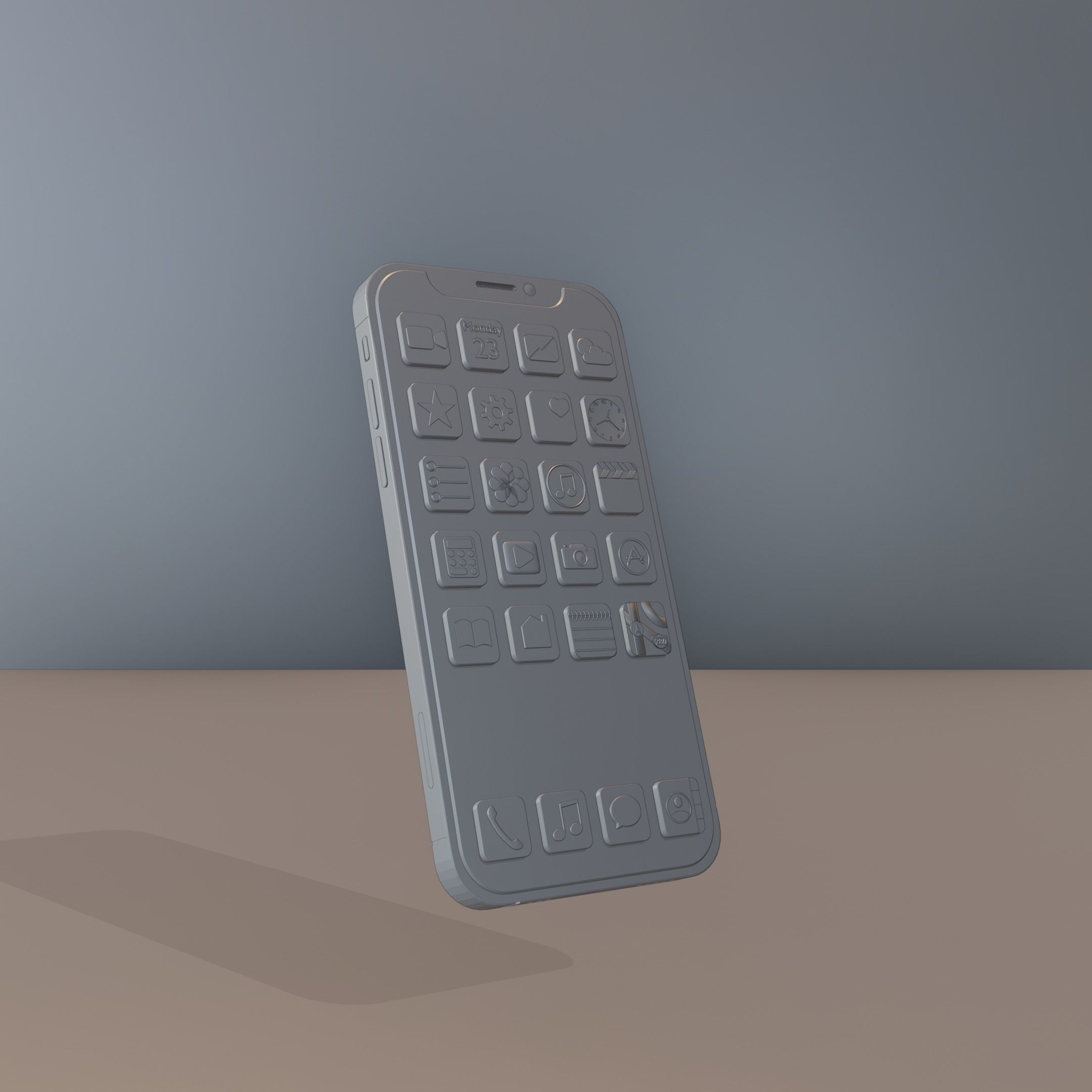 iPhone with 3D icons 3D model_4