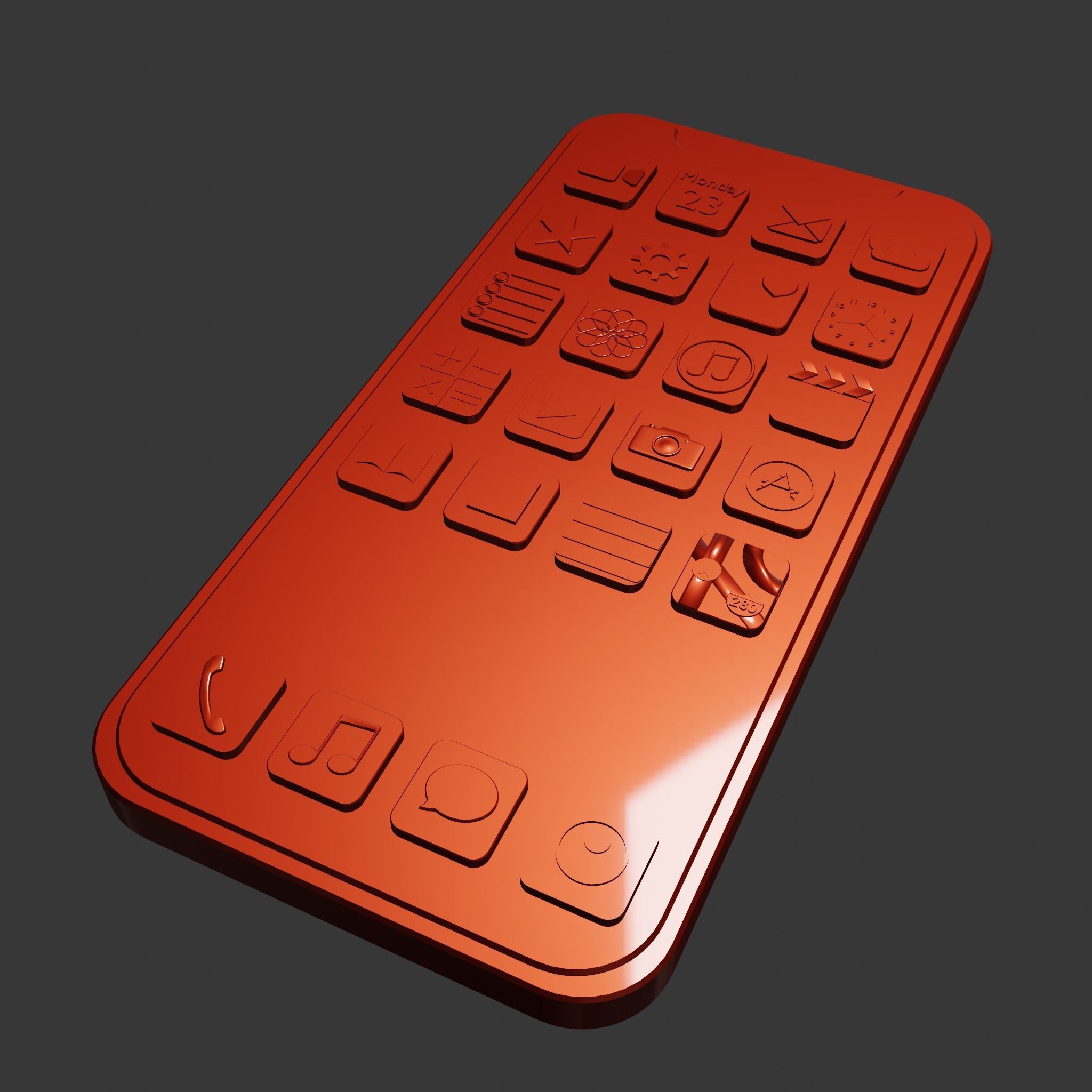 iPhone with 3D icons 3D model_5
