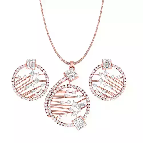 High Jewelry Pendant Earrings set 3dm stl 1-render detail