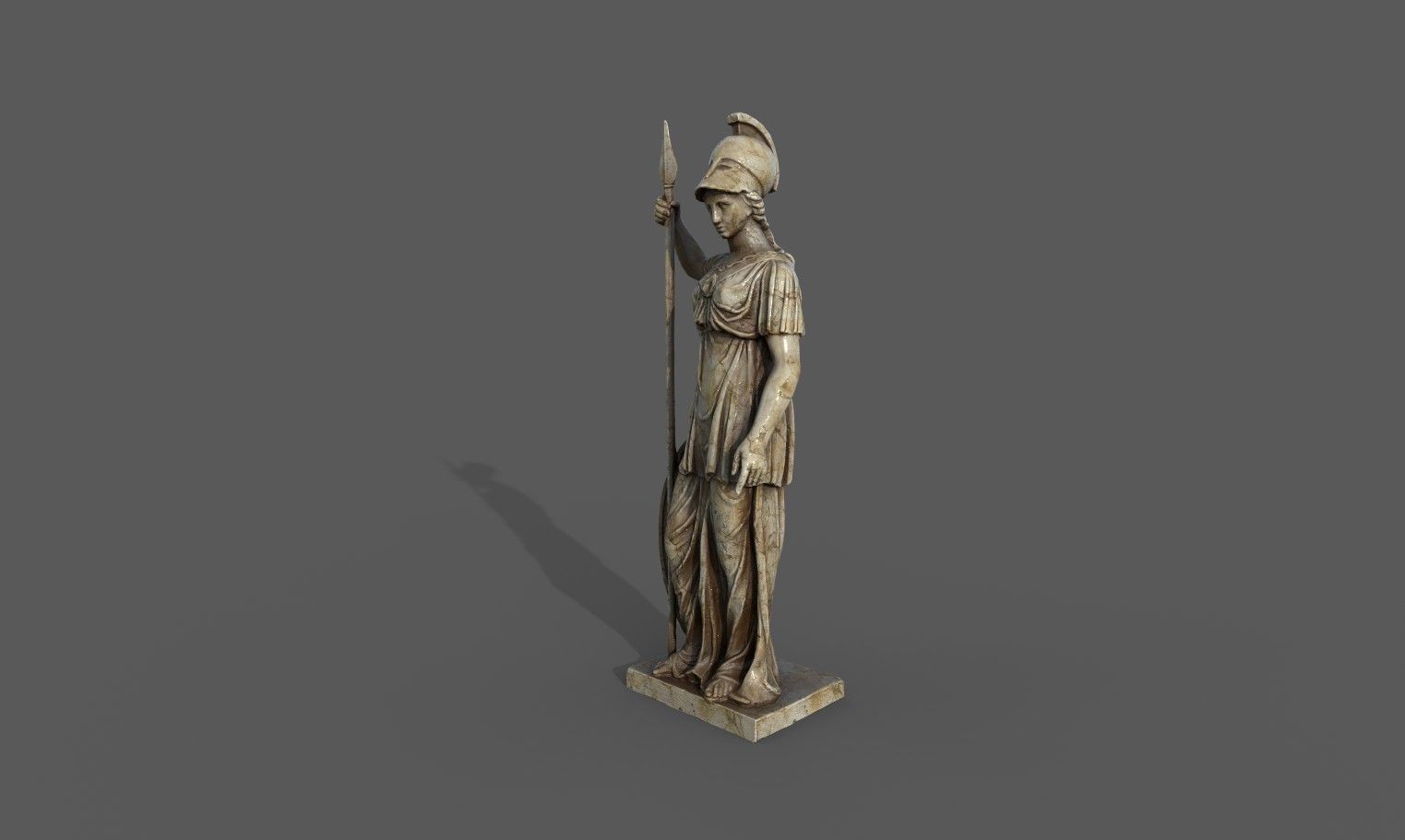 Minerva statue  Low-poly 3D model_7