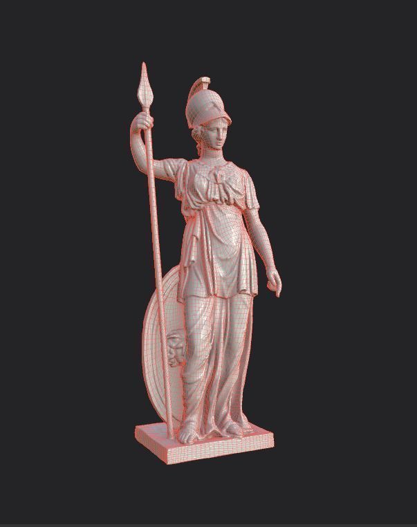 Minerva statue  Low-poly 3D model_25