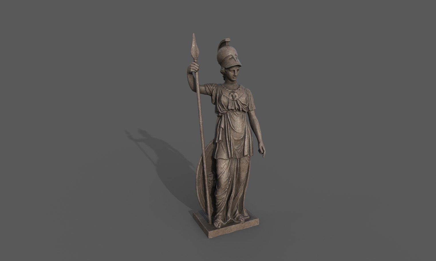 Minerva statue  Low-poly 3D model_1
