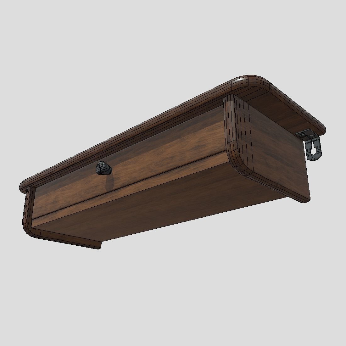 Wall Shelf 2 With Drawer Low-poly 3D model_12