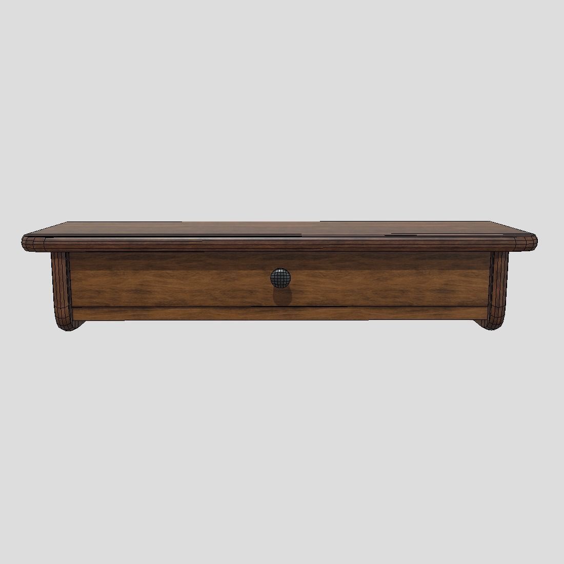 Wall Shelf 2 With Drawer Low-poly 3D model_4